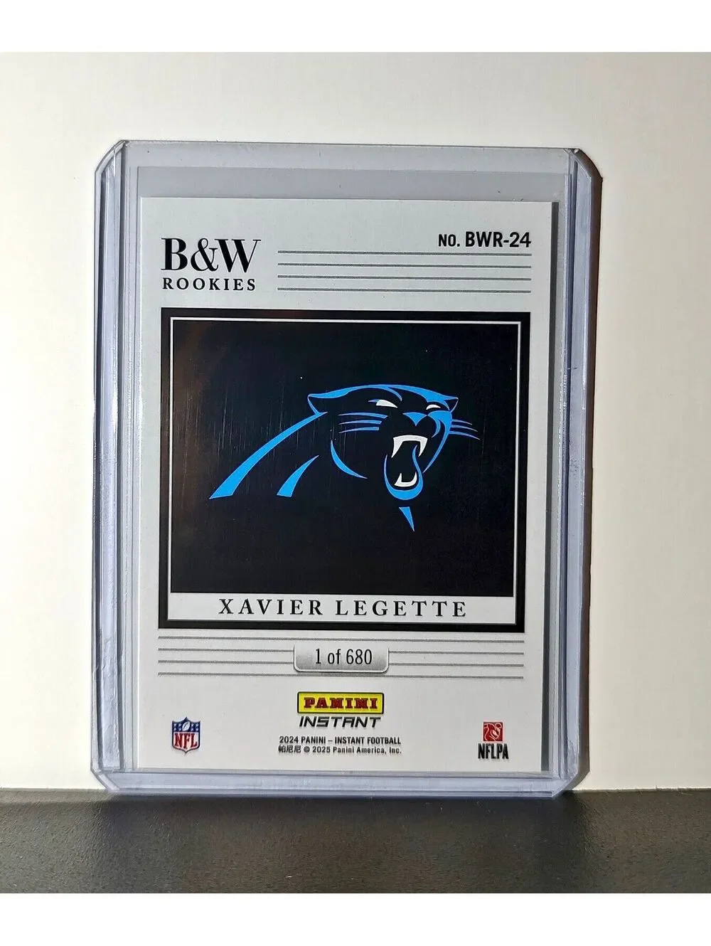 Xavier Legette 2024 Panini NFL #24 Black & White Rookies Card Panthers 1 of 680